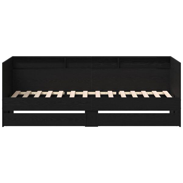 vidaXL Dnevna postelja Črna Orehovina 75 x 190 cm Konstruiran les
