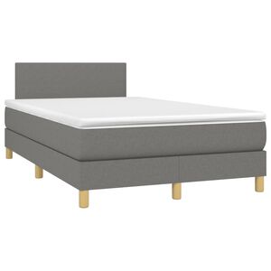 vidaXL Box spring postelja z vzmetnico temno siva 120x190 cm blago