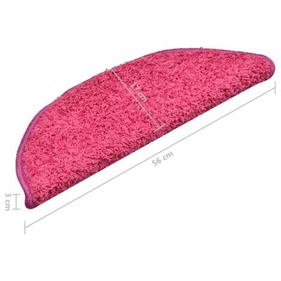 vidaXL Preproge za stopnice 15 kosov roza 56x17x3 cm