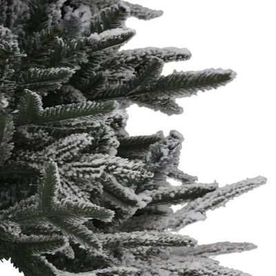 vidaXL Umetna osvetljena novoletna jelka s snegom 150 cm PVC in PE