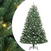 vidaXL Umetno Zložljivo Božično Drevo Zelena 210 cm PVC in kovina