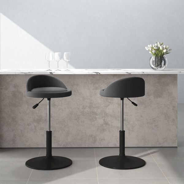 vidaXL Vrtljiv jedilni stol 2 kosa temno siv žamet