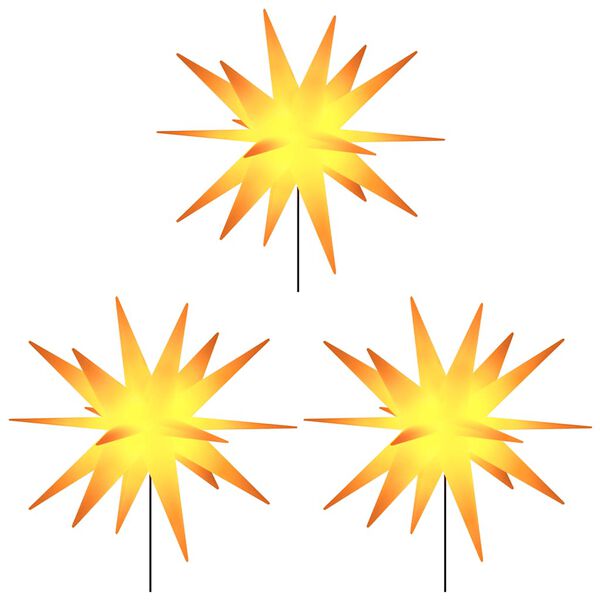 vidaXL Božične svetilke s konicami 3 kosi LED zložljive rumene 35 cm