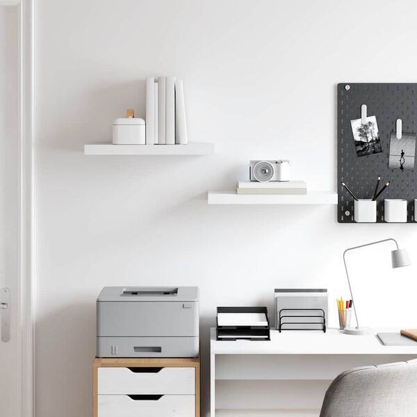 vidaXL Stenske police 2 kosa bele 50x23x3,8 cm MDF