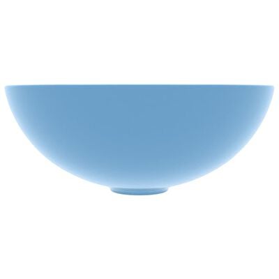 vidaXL Kopalniški umivalnik keramičen svetlo moder okrogel