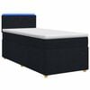 vidaXL Postelja boxspring z vzmetnico Črna 100 x 200 cm Blago