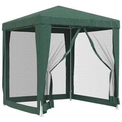 vidaXL Vrtni šotor s 4 mrežastimi stranicami zelen 2x2 m HDPE