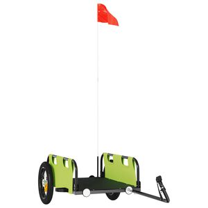 vidaXL Kolesarska prikolica zelena oxford tkanina in železo