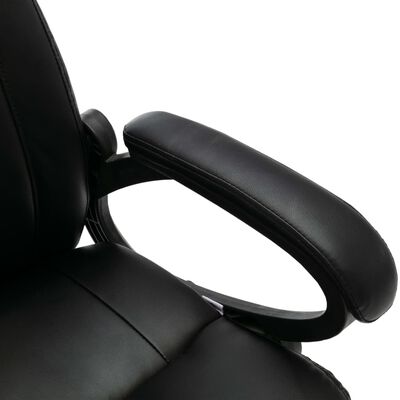 vidaXL Nihajni pisarniški stol črno umetno usnje