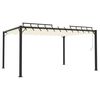 vidaXL Paviljon z re&scaron;etkasto streho 3x4 m krem blago in aluminij