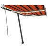 vidaXL Ročno zložljiva tenda z LED lučkami 350x250 cm oranžna in rjava