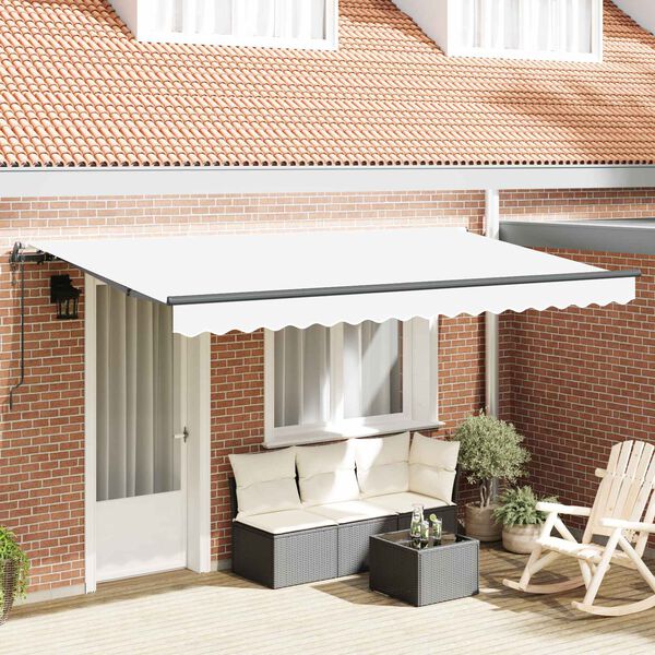 vidaXL Retraktilna tenda Bela 400 x 200 cm blago