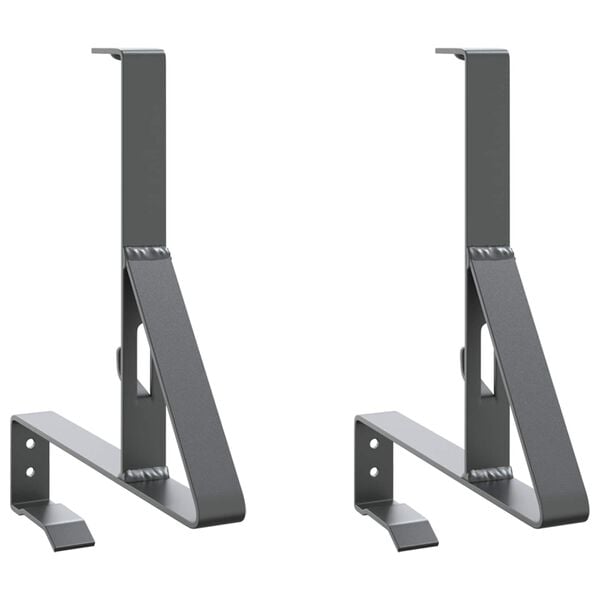 vidaXL Podpora za snežno pregrado 2 pcs Antracit 29,5 x 3 x 34,5 cm