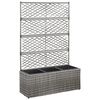vidaXL Visoka greda z oporno mrežo in 3 lonci 83x30x130 cm siva