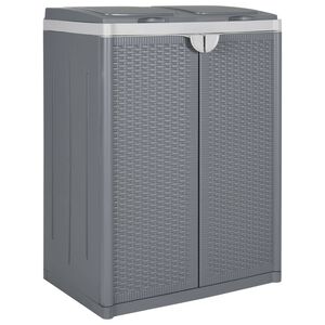 vidaXL Ko&scaron; za smeti z 2 vrati siv 65x45x88 cm PP