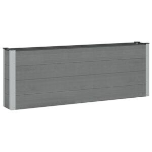 vidaXL Vrtna visoka greda Siva 200 x 30 x 72 cm WPC in aluminij