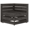 vidaXL Vrtni kotni kavč iz palet siva impregnirana borovina
