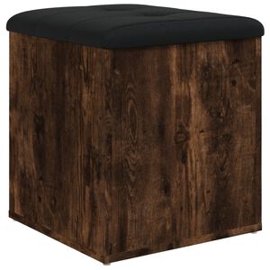 vidaXL Klop za shranjevanje dimljen hrast 42x42x45 cm inženirski les