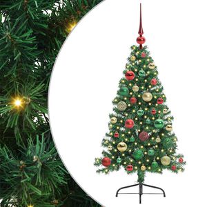 vidaXL Umjetna preddekorirana božićna jelka Zelena 120 cm PVC