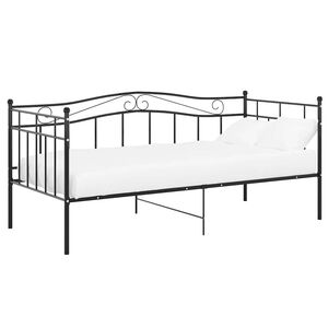 vidaXL Posteljni okvir črn kovinski 90x200 cm