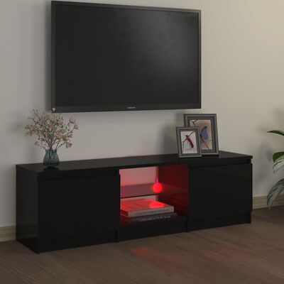 vidaXL TV omarica z LED lučkami črna 120x30x35,5 cm