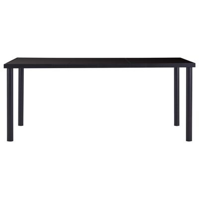 vidaXL Jedilna miza črna 180x90x75 cm kaljeno steklo