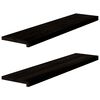 vidaXL Podloge za stopnice 2 kosa rjavo-črne 110x30x2 cm trdna hrastovina
