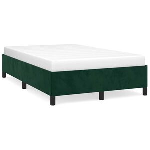 vidaXL Posteljni okvir brez vzmetnice temno zelen 120x200 cm žamet