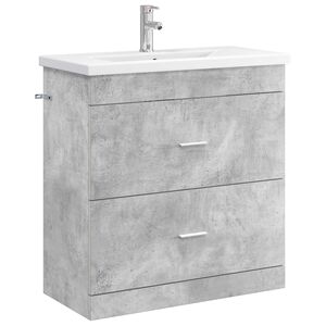 vidaXL Komplet pohi&scaron;tva za kopalnico Betonsko siva 81 x 40 x 84,5 cm