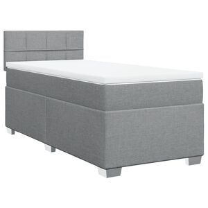 vidaXL Box spring postelja z vzmetnico svetlo siva 80x200 cm blago