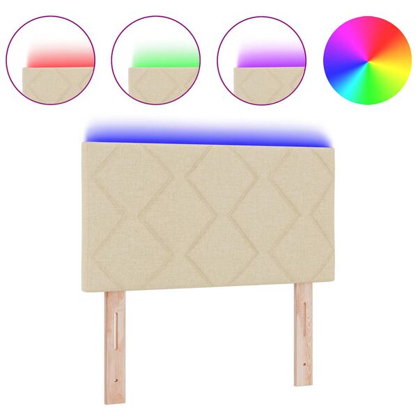 vidaXL Vzglavje krema 80 cm blago