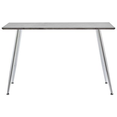 vidaXL Jedilna miza betonsko siva in srebrna 120x60x74 cm mediapan