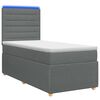 vidaXL LED posteljni pod z vzmetnico Temno siva 100 x 200 cm Blago