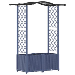 vidaXL Dvignjeno leži&scaron;če s trellisom in streho Siva 125 x 40 x 138 cm