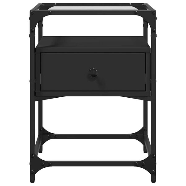 vidaXL Nočna omarica 2 kosa črna 40x40x55 cm inženirski les