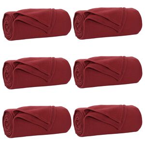 vidaXL Obloge 6 kos Bordeaux rdeča 240 x 220 cm 4.28 kg Flis