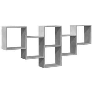 vidaXL Stenska polica betonsko siva 159x18x66 cm inženirski les