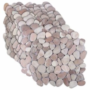 vidaXL Pebble plo&scaron;čice Bež in svetlo roza 30 x 30 cm Rečni prod