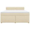 vidaXL Box spring postelja z vzmetnico krem 180x200 cm blago