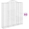 vidaXL Obokane gabion ko&scaron;are 3 kosi 200x30x200/220 cm pocinkano železo