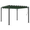 vidaXL Gazebo s lameliranim stre&scaron;nim sistemom 3 x 3 x 2,14 m Zelena