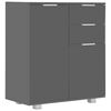 vidaXL Komoda visok sijaj siva 71x35x80 cm iverna plo&scaron;ča