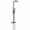 vidaXL Komplet termostatskega tu&scaron;a Črna 25,5 x 46 x 123 cm Inox 201