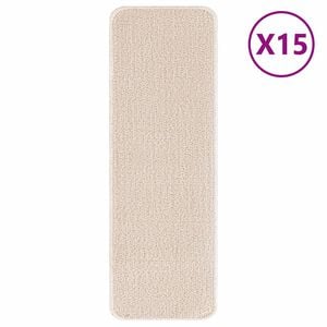 vidaXL Podloge proti zdrsu za stopnice 15 kos 60 x 25 cm krema PP