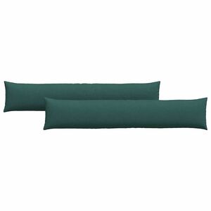 vidaXL Blazine za kavč 2 pcs Temno zelena 200 x 40 cm blago
