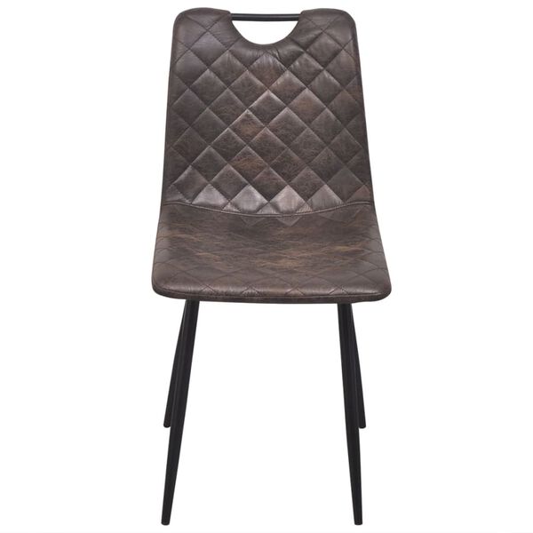 vidaXL Jedilni stoli 2 kosa temno rjavo umetno usnje