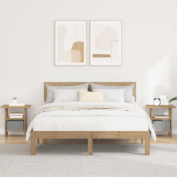 vidaXL Nočna omarica s predalom 2 pcs Umetni hrast 41 x 40 x 45 cm