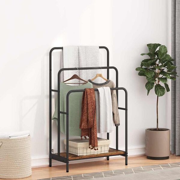 vidaXL Sušilnik za oblačila s polico Star les 60 x 30 x 100.5 cm