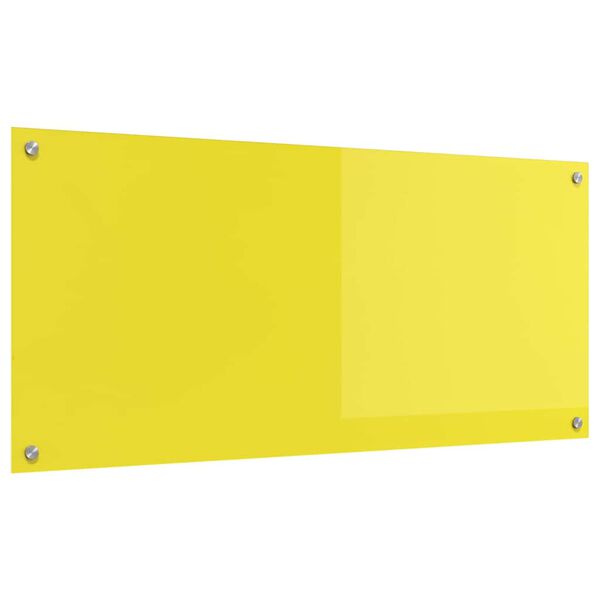 vidaXL Za&scaron;čita za kuhinjo Rumena 110 x 50 x 0,6 cm kaljeno steklo