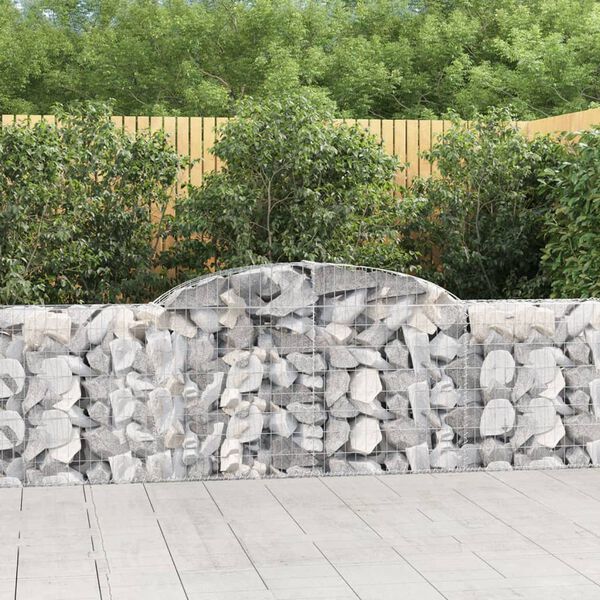 vidaXL Obokane gabion ko&scaron;are 17 kosov 300x30x80/100 cm cinkano železo